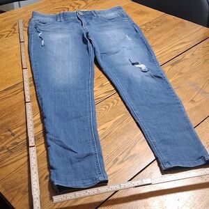 DEMOCRACY Jean Womens 10 BLUE AB TECHNOLOGY Preowned Denim Distressed Pants Used